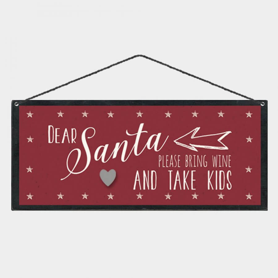 Click to view product details and reviews for Dear Santa Bring Wine Take Kids Wooden Sign.