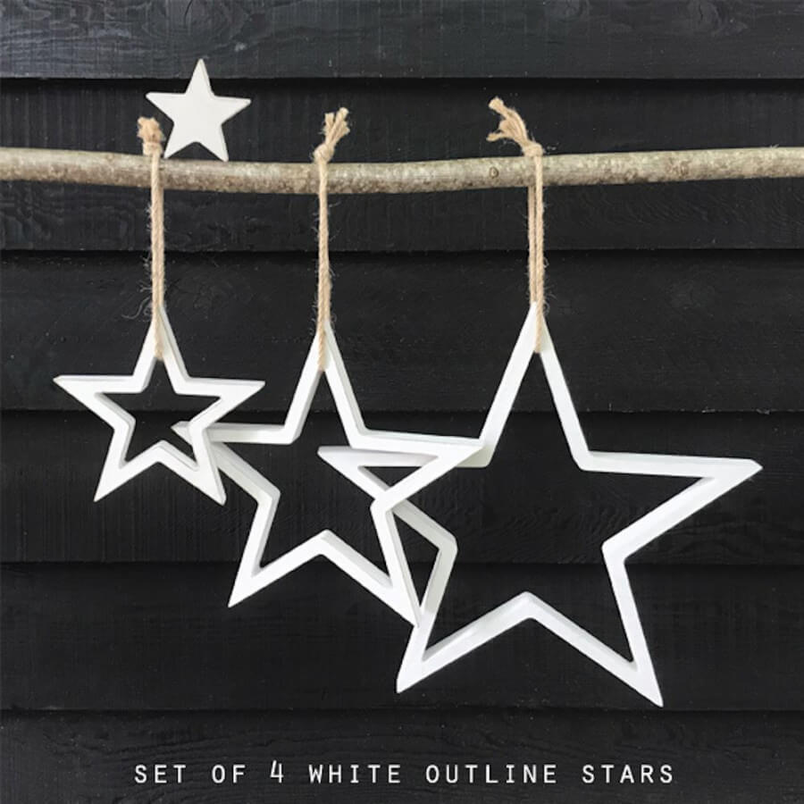 Click to view product details and reviews for Hanging Wooden Star Decorations X4.