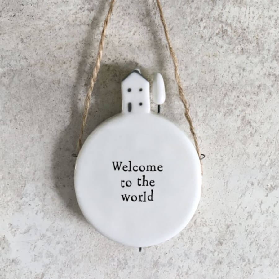 Click to view product details and reviews for New Baby Porcelain Hanger Welcome To The World Keepsake Nursery Gift.