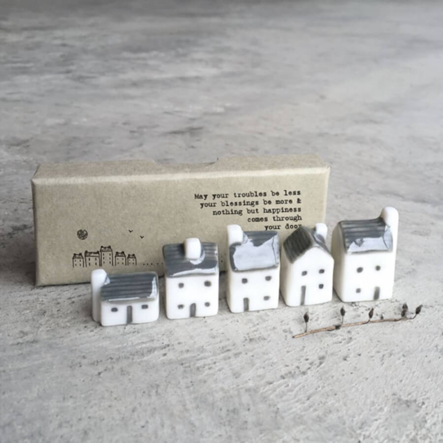 East of India Porcelain Mini Houses Street in a Box