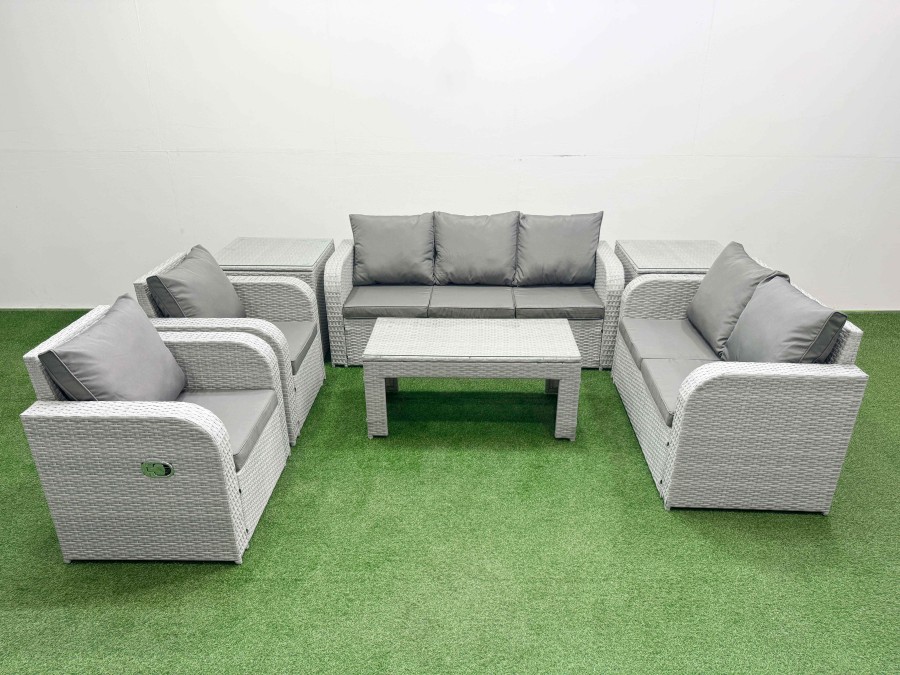 Click to view product details and reviews for Fimous Pe Rattan Garden Furniture Set Adjustable Chair Sofa Double Love Seat 2 Seater Sofa Lounge Set Rectangular Coffee Table 2 Side Table Light Grey. Click to view product details and reviews for Fimous Pe Rattan Garden Furniture Set Adjustable Chair Sofa Double Love Seat 2 Seater Sofa Lounge Set Rectangular Coffee Table 2 Side Table Light Grey.