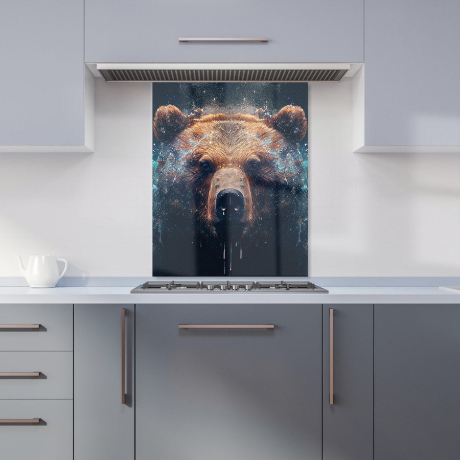 Click to view product details and reviews for Brown Bear Face Splashart Kitchen Splashback W600mm X H750mm.