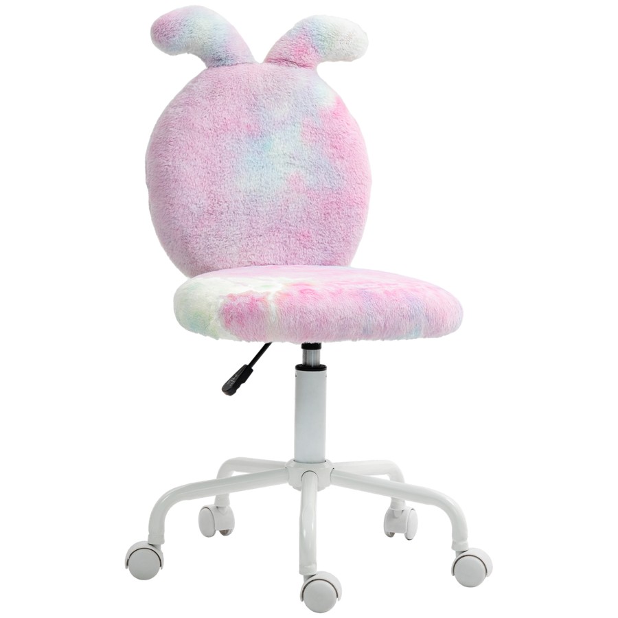 Click to view product details and reviews for Homcom Fuzzy Office Chair With Bunny Ears Faux Fur Swivel Desk Chair Armless Makeup Vanity Chair With Adjustable Height For Bedroom Study Room Col.