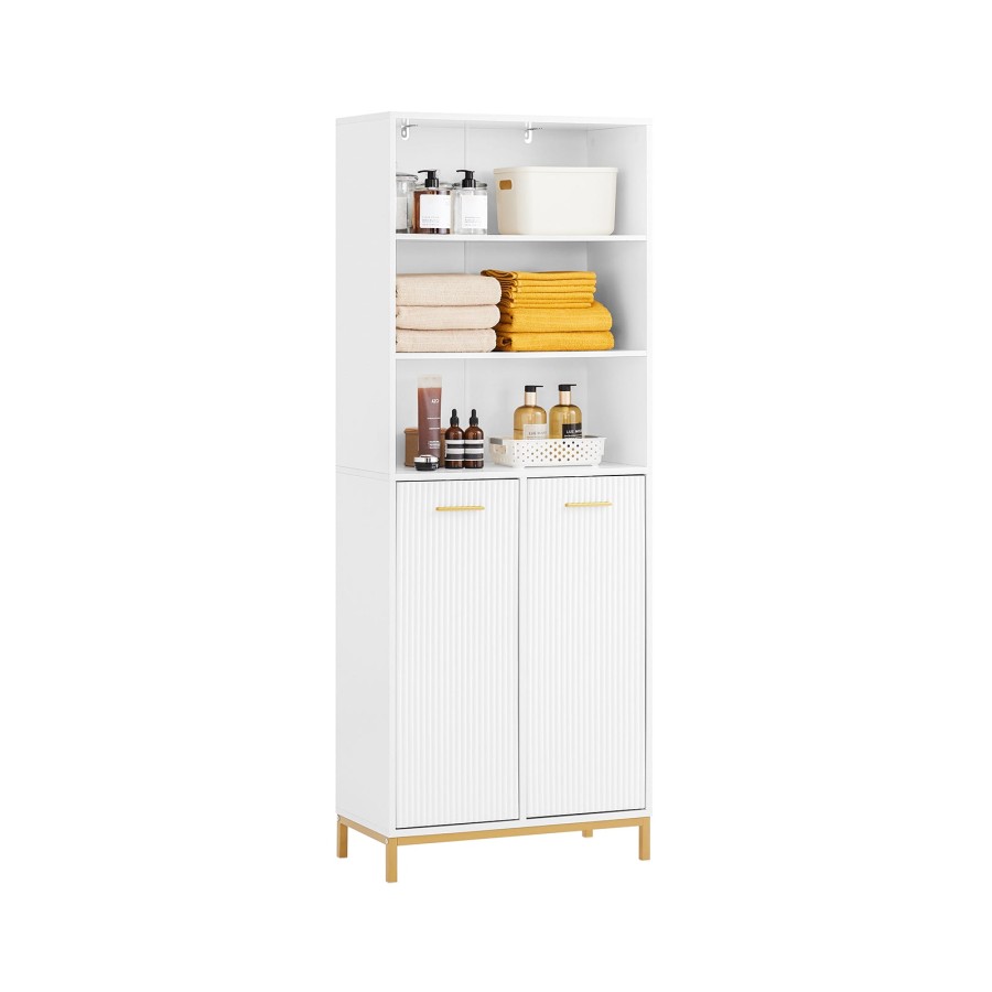 Click to view product details and reviews for Sobuy Bzr182 W Bathroom Tall Cabinet Cupboard Bathroom Storage Cabinet With 2 Laundry Baskets White.