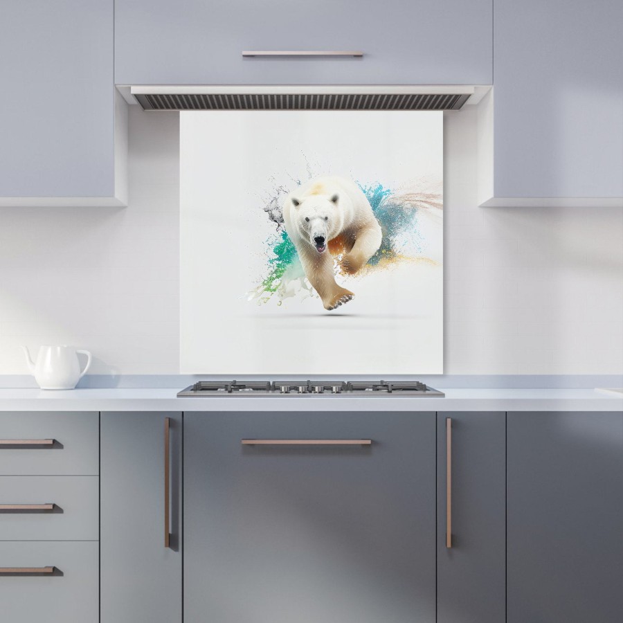 Click to view product details and reviews for Charging Polar Bear Kitchen Splashback W600mm X H600mm.