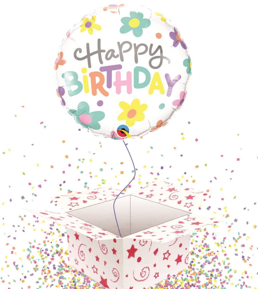 Click to view product details and reviews for Retro Daisies Bday 46cm Round Foil Balloon In A Box.