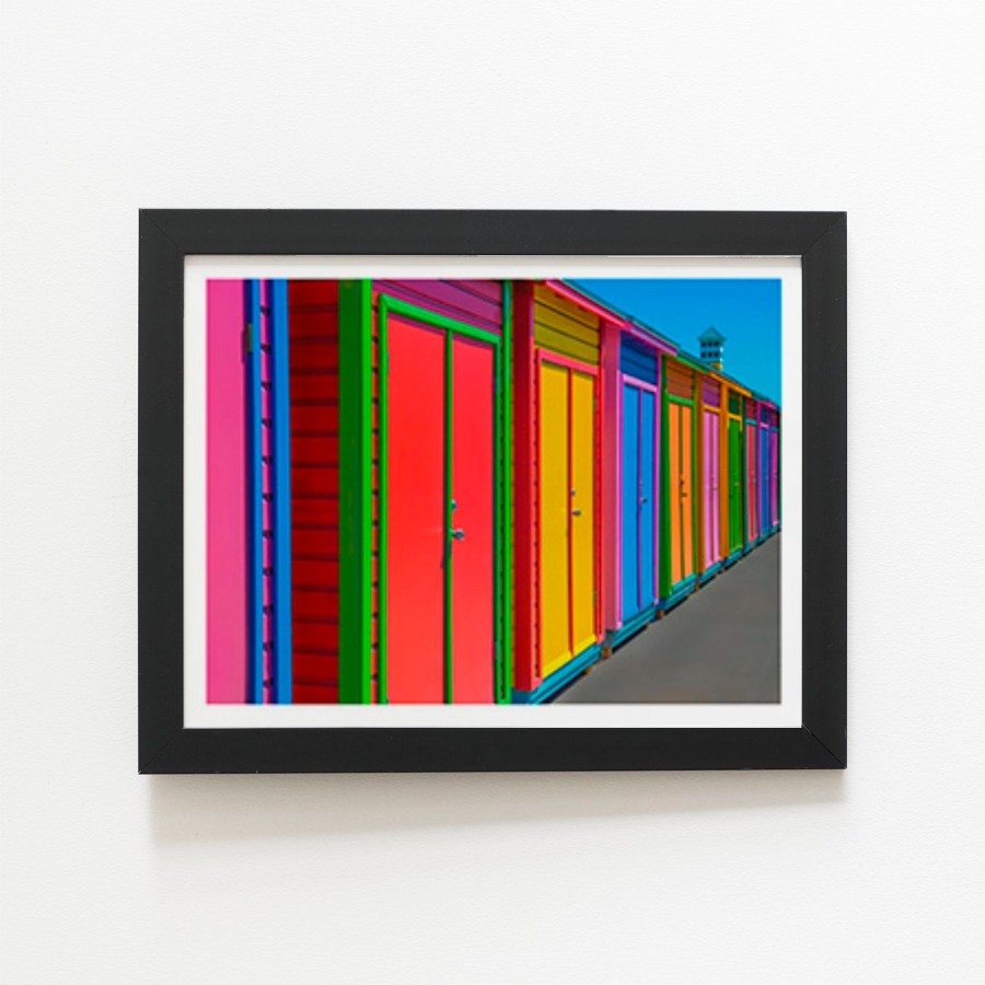Click to view product details and reviews for Coloured Beach Huts Sketch Art Prints 8 X 10 Black Frame.