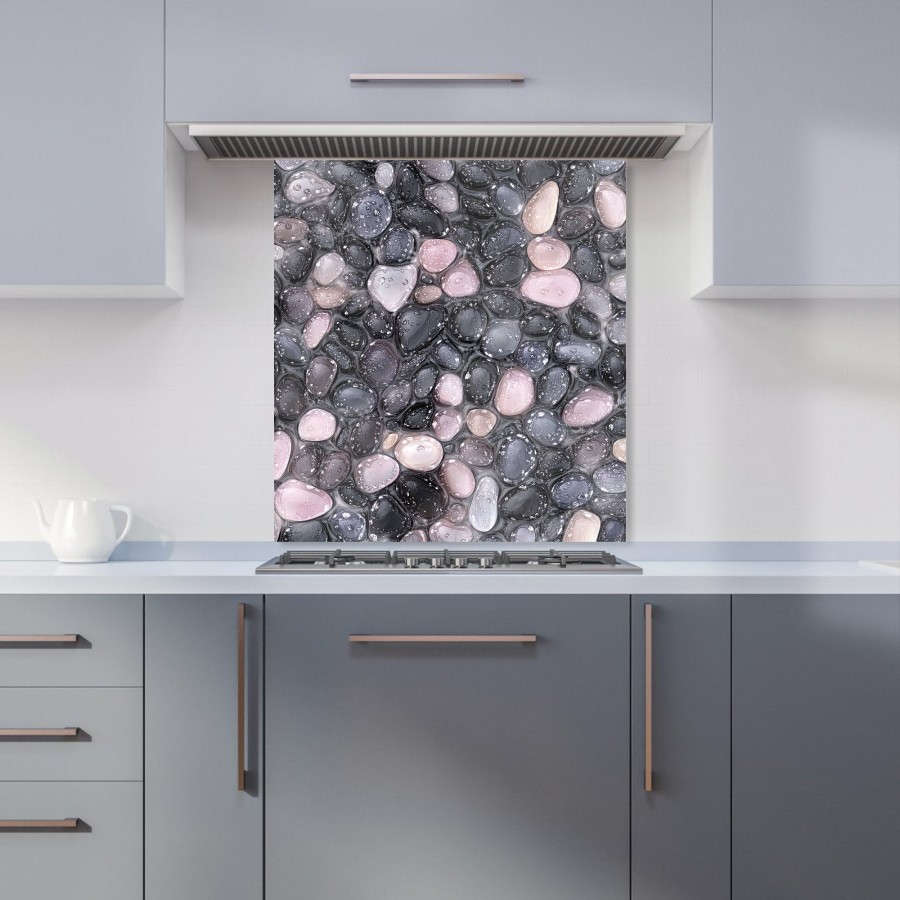 Click to view product details and reviews for Glossy Pebbles In Soft Hues Kitchen Splashback W600mm X H650mm.