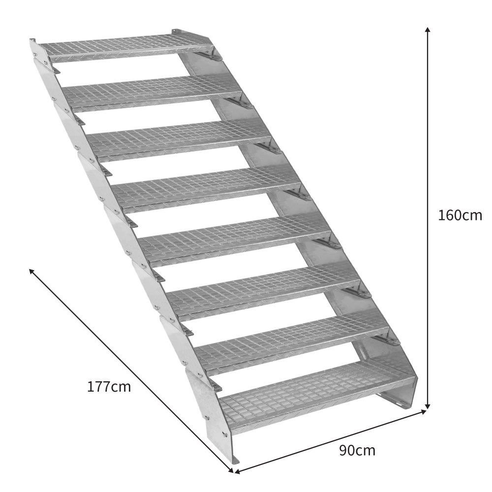 Galvanised Adjustable Steps - 8 Steps 900mm