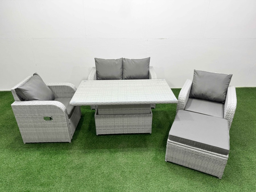 Click to view product details and reviews for Fimous Light Grey Pe Wicker Rattan Garden Furniture Set Sofa Set Reclining Chair Adjustable Lifting Dining Or Coffee Table 5 Seater With Footstool. Click to view product details and reviews for Fimous Light Grey Pe Wicker Rattan Garden Furniture Set Sofa Set Reclining Chair Adjustable Lifting Dining Or Coffee Table 5 Seater With Footstool.