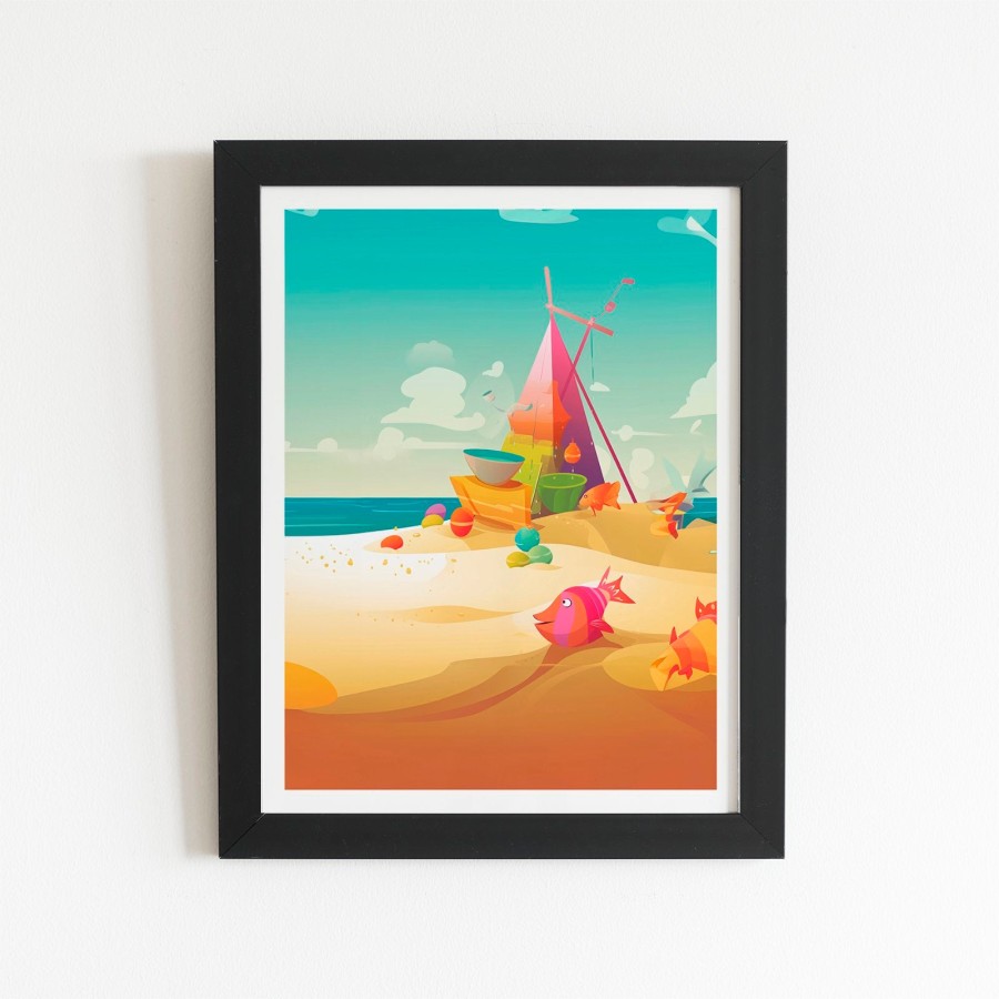 Click to view product details and reviews for Fish On A Beach Holiday Art Prints 8 X 10 Black Frame.