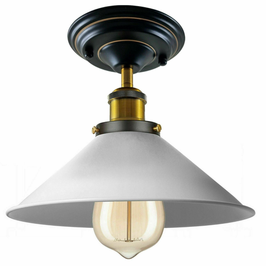 Click to view product details and reviews for Overhead Light E27 Indoor Lighting Shade 1227 White With Bulb.