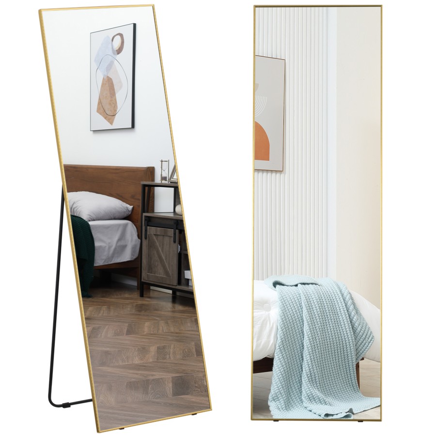 Click to view product details and reviews for Homcom Full Length Mirror Dressing Mirror Wall Mounted Entryway Gold Frame.