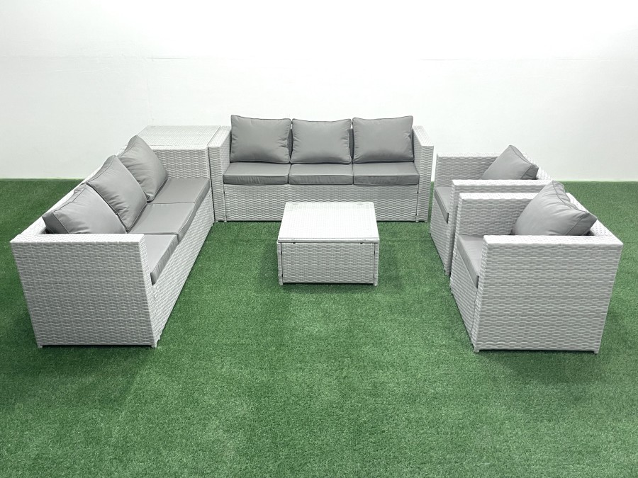 Click to view product details and reviews for Fimous Outdoor Rattan Sofa Garden Furniture Set With 2 Armchairs Square Coffee Table Side Table Light Grey Mixed. Click to view product details and reviews for Fimous Outdoor Rattan Sofa Garden Furniture Set With 2 Armchairs Square Coffee Table Side Table Light Grey Mixed.