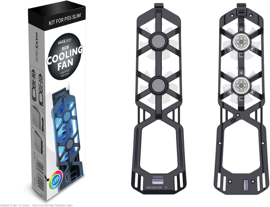 Maxx Tech - Rgb Auto Temperature Controlled Cooling Fan For Ps5 Slim