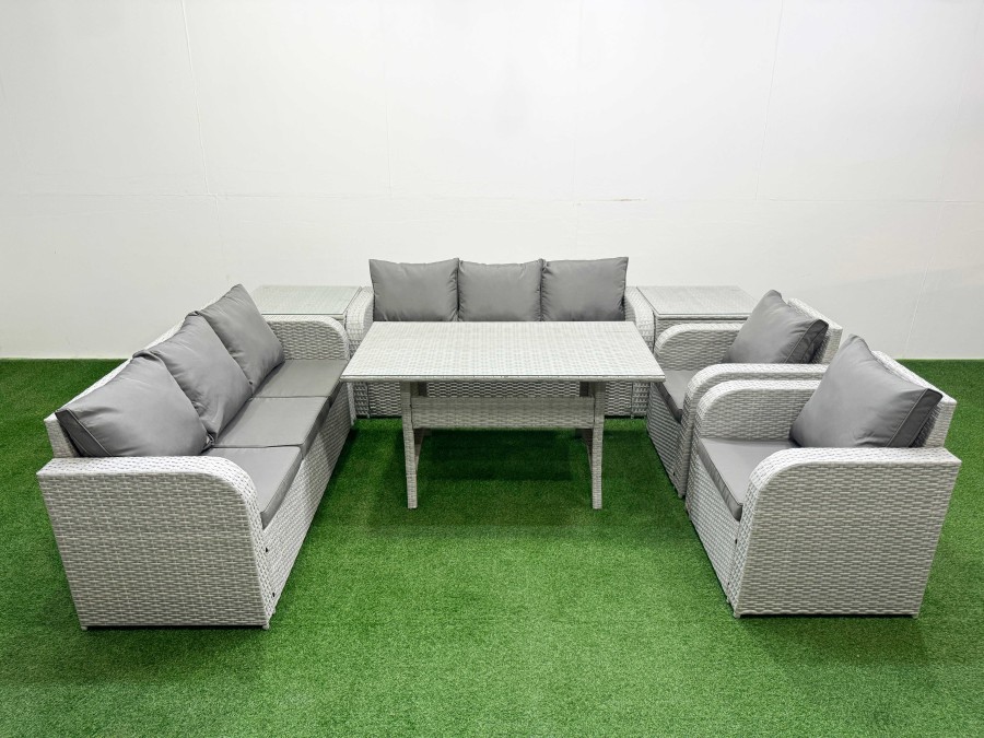 Click to view product details and reviews for Fimous Pe Rattan High Back Lounge Sofa Set Patio Rectangular Dining Table Chairs Set With 3 Seater Sofa Reclining Chair 2 Side Table Light Grey. Click to view product details and reviews for Fimous Pe Rattan High Back Lounge Sofa Set Patio Rectangular Dining Table Chairs Set With 3 Seater Sofa Reclining Chair 2 Side Table Light Grey.