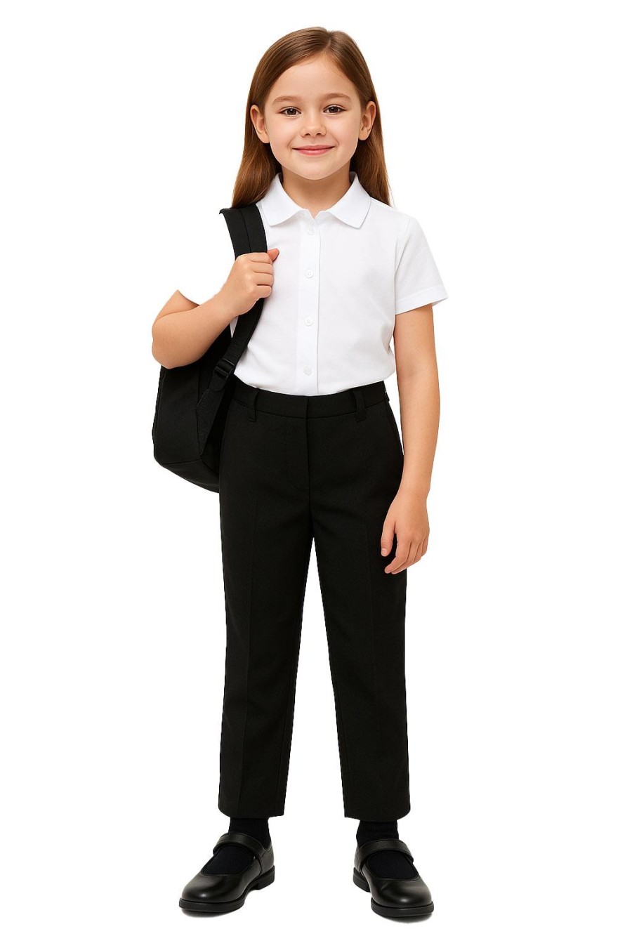 Click to view product details and reviews for A2z 4 Kids Girls Teens Uniform Pants Regular Fit Back To School Trousers 11 12 Years Black.