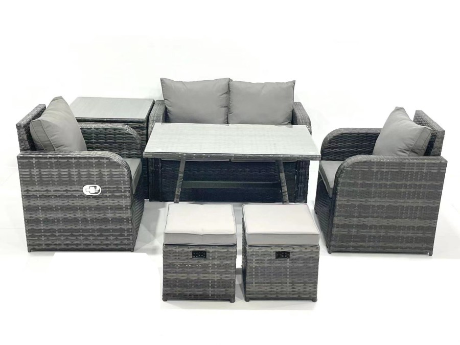 Click to view product details and reviews for Fimous Outdoor Garden Furniture Set Rattan Sofa Dining Table Set With Reclining Chair Side Table 2 Small Footstool Dark Grey Mixed. Click to view product details and reviews for Fimous Outdoor Garden Furniture Set Rattan Sofa Dining Table Set With Reclining Chair Side Table 2 Small Footstool Dark Grey Mixed.