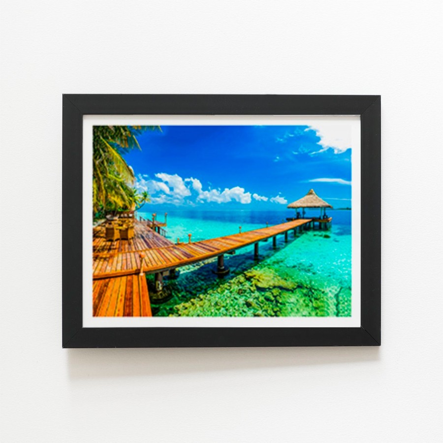 Click to view product details and reviews for Maldive Beach Resort Art Prints 8 X 10 Black Frame.