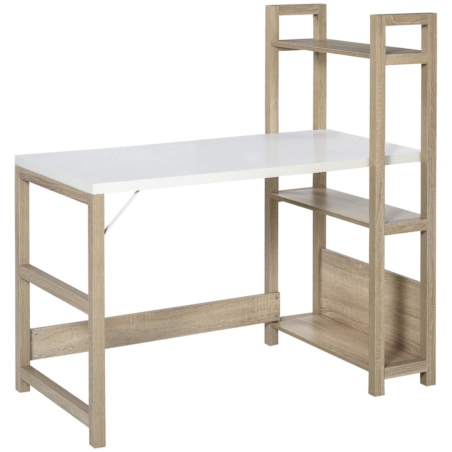 Click to view product details and reviews for Homcom Rectangle Desk With Book Shelf Display Table Home Office White.