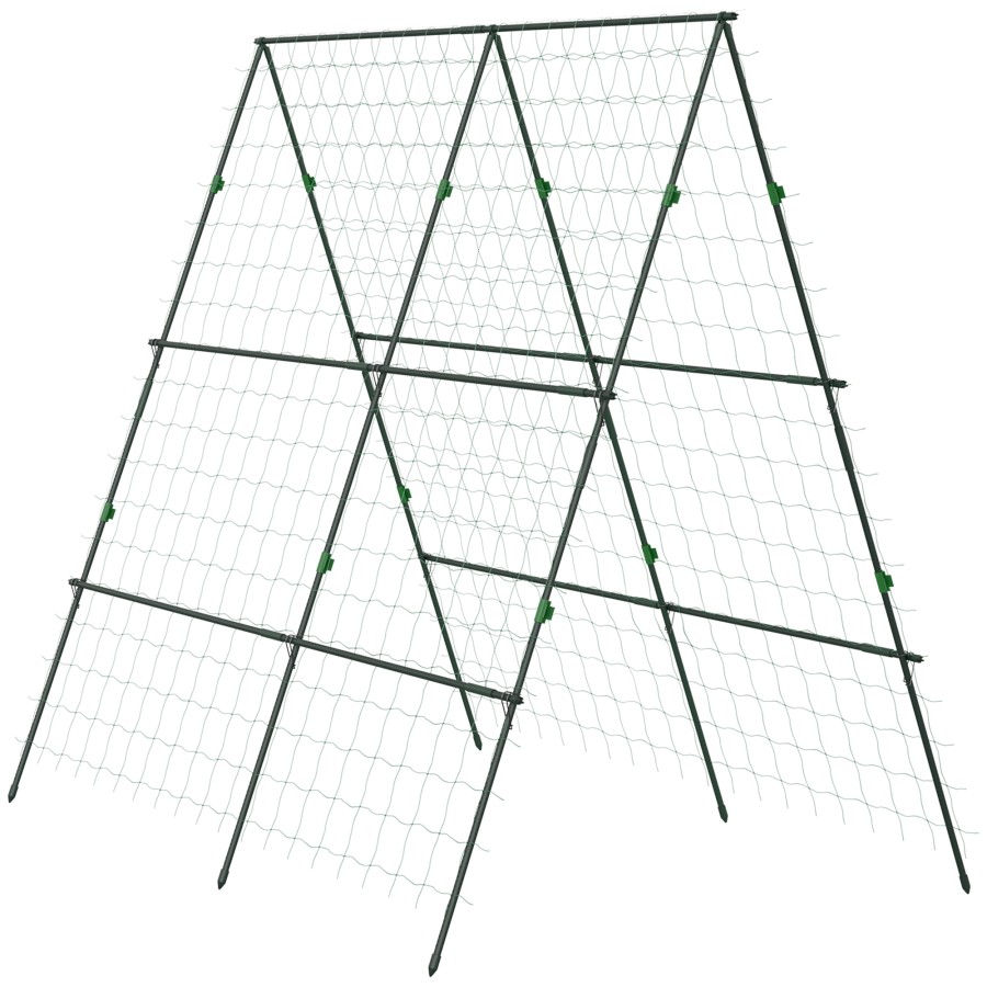 Click to view product details and reviews for Outsunny Garden Cucumber Trellis For Climbing Plants A Frame Trellis Plant Support With Climbing Net Diy Adjustable Cucumber Support Frame For Raise.