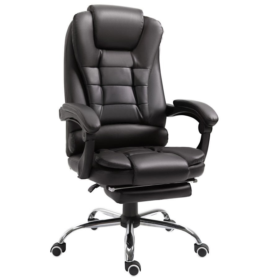 Click to view product details and reviews for Homcom Pu Leather Executive Office Chair With Retractable Footrest Brown.