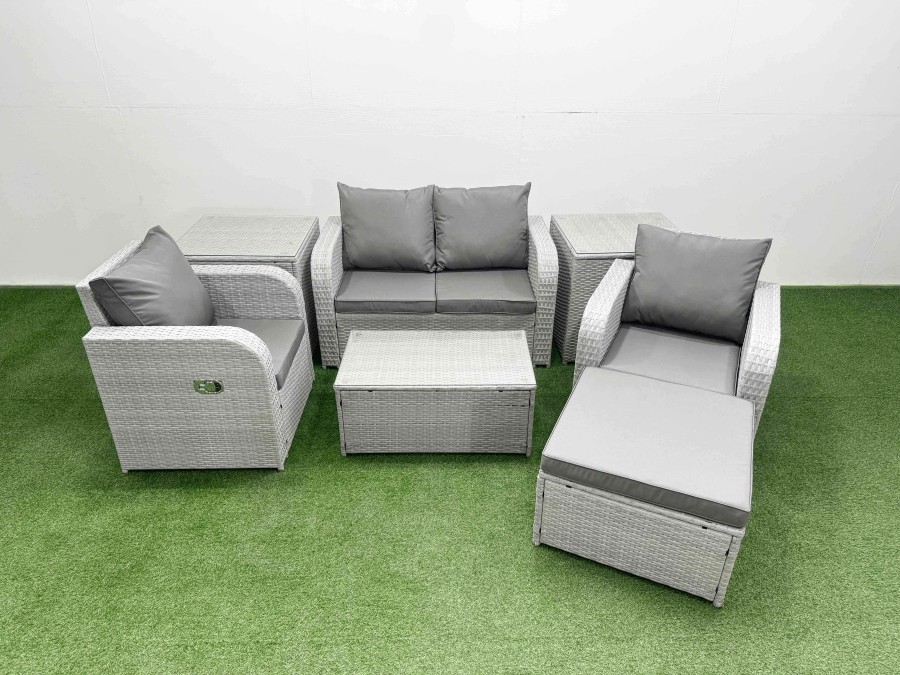 Click to view product details and reviews for Fimous Light Grey Pe Wicker Rattan Garden Furniture Set Sofa Set Reclining Adjustable Chair Rectangular Coffee Table 5 Seater With Footstool 2 Side Ta. Click to view product details and reviews for Fimous Light Grey Pe Wicker Rattan Garden Furniture Set Sofa Set Reclining Adjustable Chair Rectangular Coffee Table 5 Seater With Footstool 2 Side Ta.