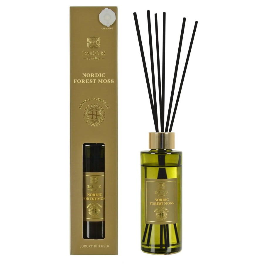 Click to view product details and reviews for Luxury Scented Reed Diffuser Home Fragrance Slim Glass Jar 90ml Nordic Forest Moss.
