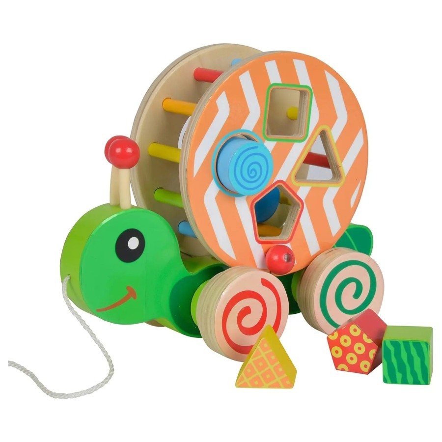 Eichhorn Pull-Along Stacking Snail Wooden Toy Shape Sorter