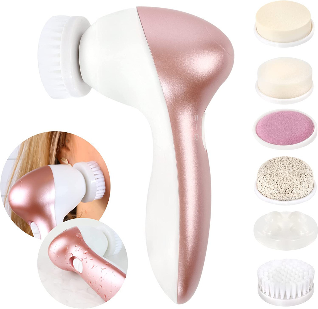 Electric Facial Cleanser - Compact and Lightweight Face Massager - Rose Gold