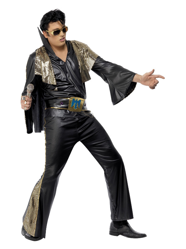 Click to view product details and reviews for Elvis Costume â Black Gold With Shirt Large.