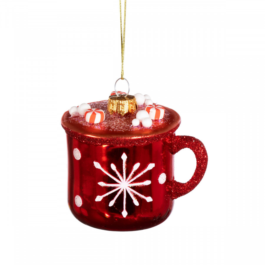 Click to view product details and reviews for Enamel Hot Chocolate Mug Shaped Bauble.