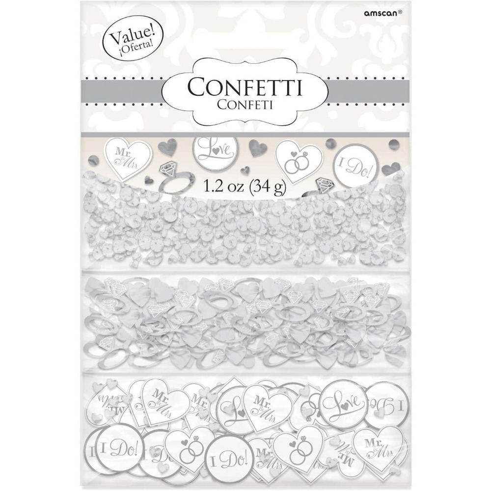 Click to view product details and reviews for Silver Mr Mrs I Do Confetti 14g.
