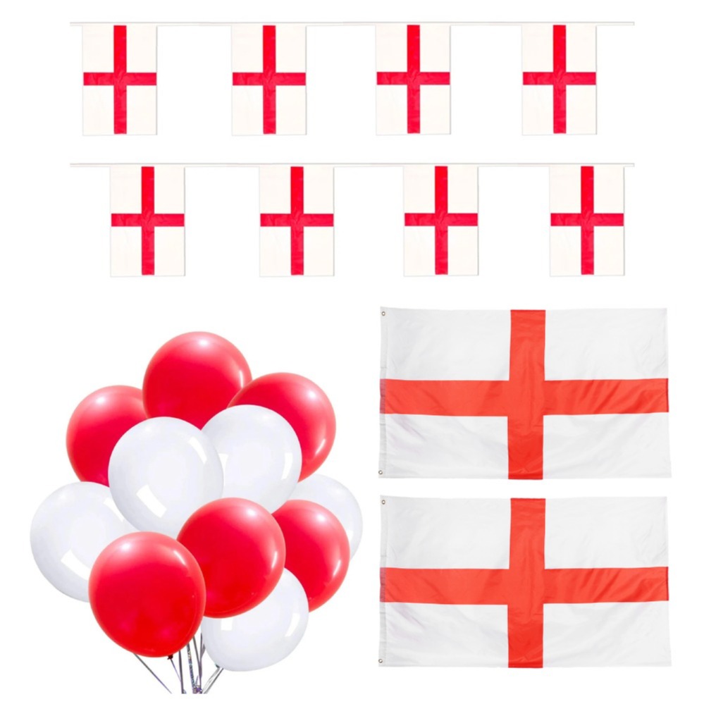 Click to view product details and reviews for 24 Piece England Party Pack Flag Bunting Balloons.