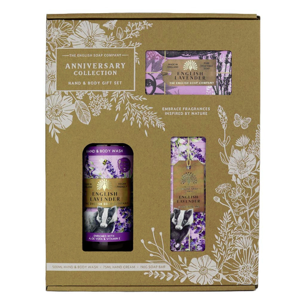 English Lavender Luxury Scented Vegan Cruelty Free Hand & Body Gift Set Box