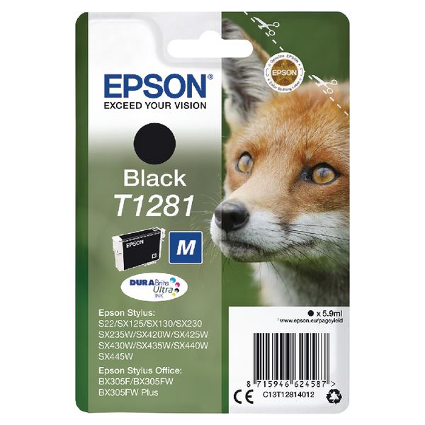 Epson T1281 Black Inkjet Cartridge - EP62458