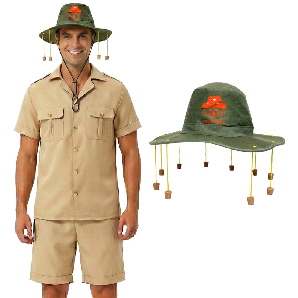 Click to view product details and reviews for Adults Australian Explorer Costume 3 Pcs Shirt Shorts Koala Cork Hat Large. Click to view product details and reviews for Adults Australian Explorer Costume 3 Pcs Shirt Shorts Koala Cork Hat Large.