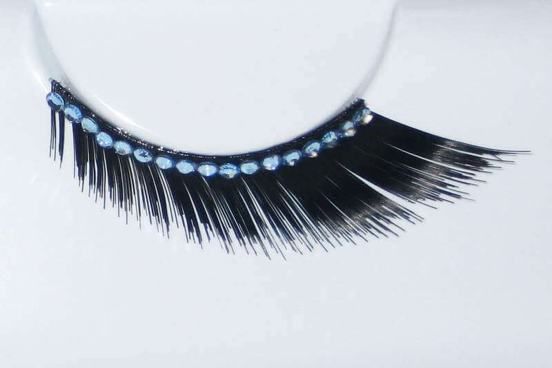 Eye Lashes Rhinestone strip on Black
