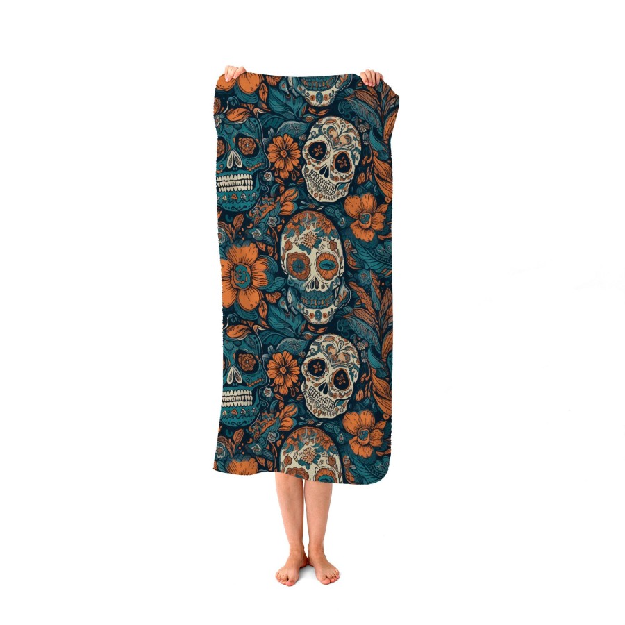 Warren Reed Dia De Los Muertos Skulls Pattern Beach Towel