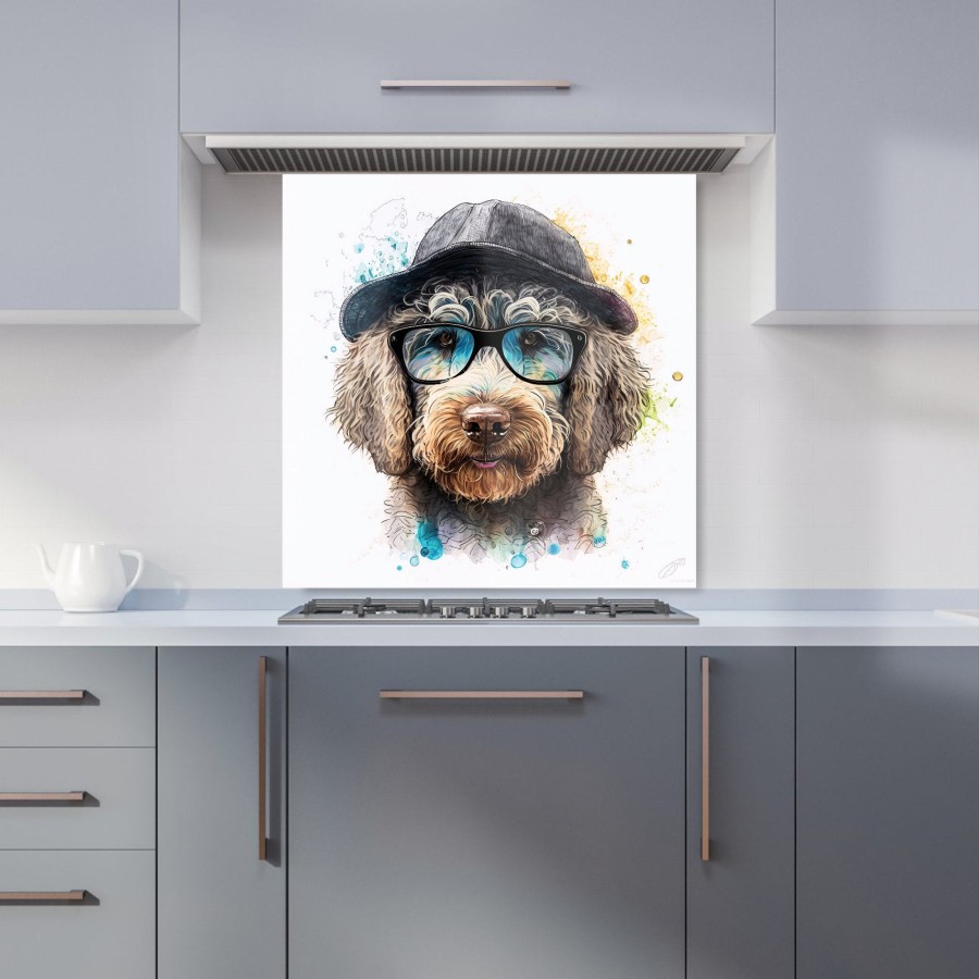 Click to view product details and reviews for Labradoodle Dog Face Splashart Kitchen Splashback W600mm X H600mm.