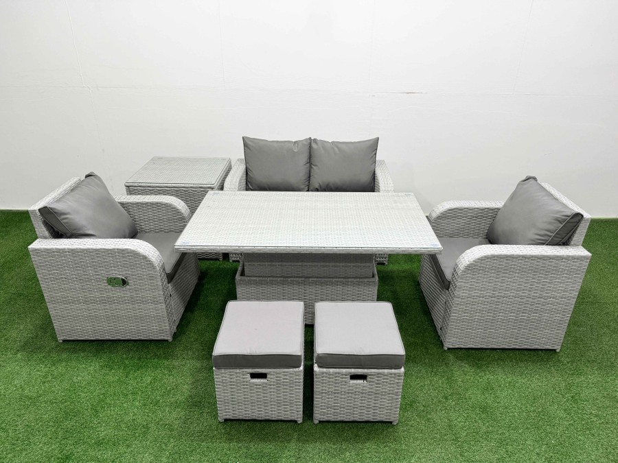 Click to view product details and reviews for Fimous Light Grey Pe Wicker Rattan Garden Furniture Set Sofa Set Reclining Chair Adjustable Lifting Dining Or Coffee Table 6 Seater 2 Small Stools Sid. Click to view product details and reviews for Fimous Light Grey Pe Wicker Rattan Garden Furniture Set Sofa Set Reclining Chair Adjustable Lifting Dining Or Coffee Table 6 Seater 2 Small Stools Sid.