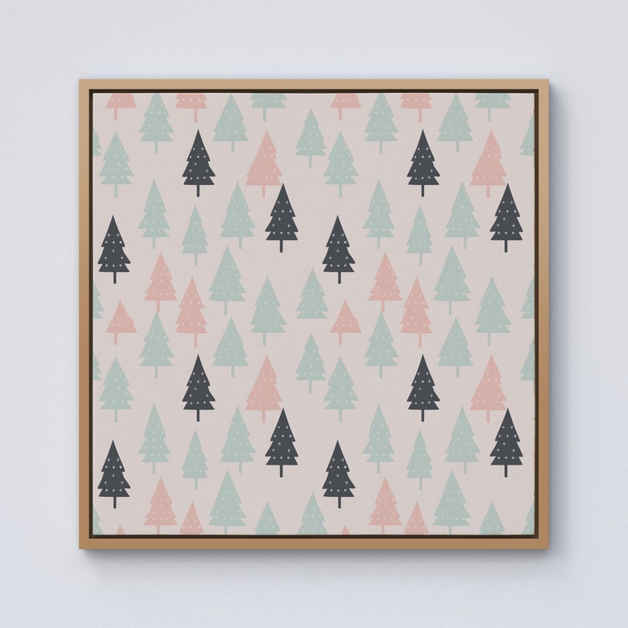 Click to view product details and reviews for Christmas Tree Silhouette Pattern Framed Canvas 10 X 10 Pine.