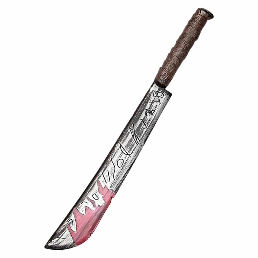 Click to view product details and reviews for Bloody Machete Plastic Blade Fake Knife Halloween Prop 74cm.