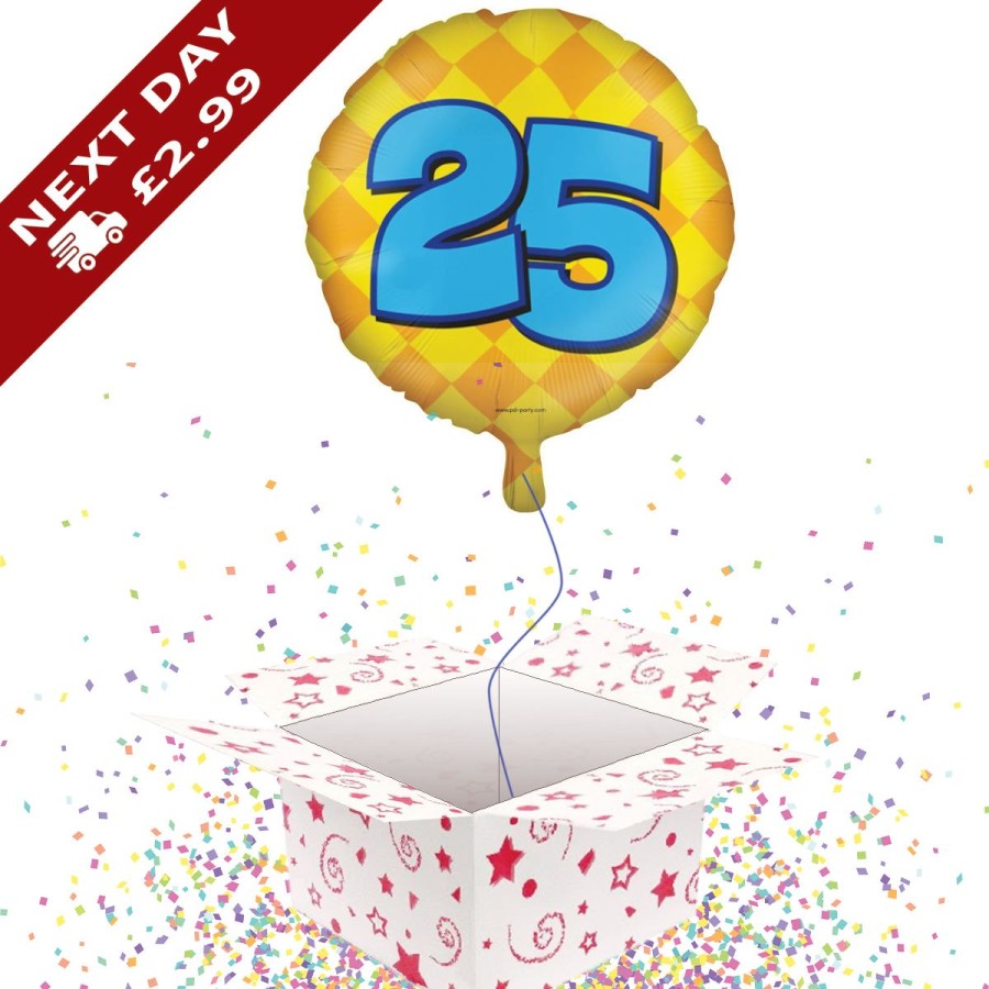 Click to view product details and reviews for 25th Birthday Colourful Foil Balloon 46cm Balloon In A Box.