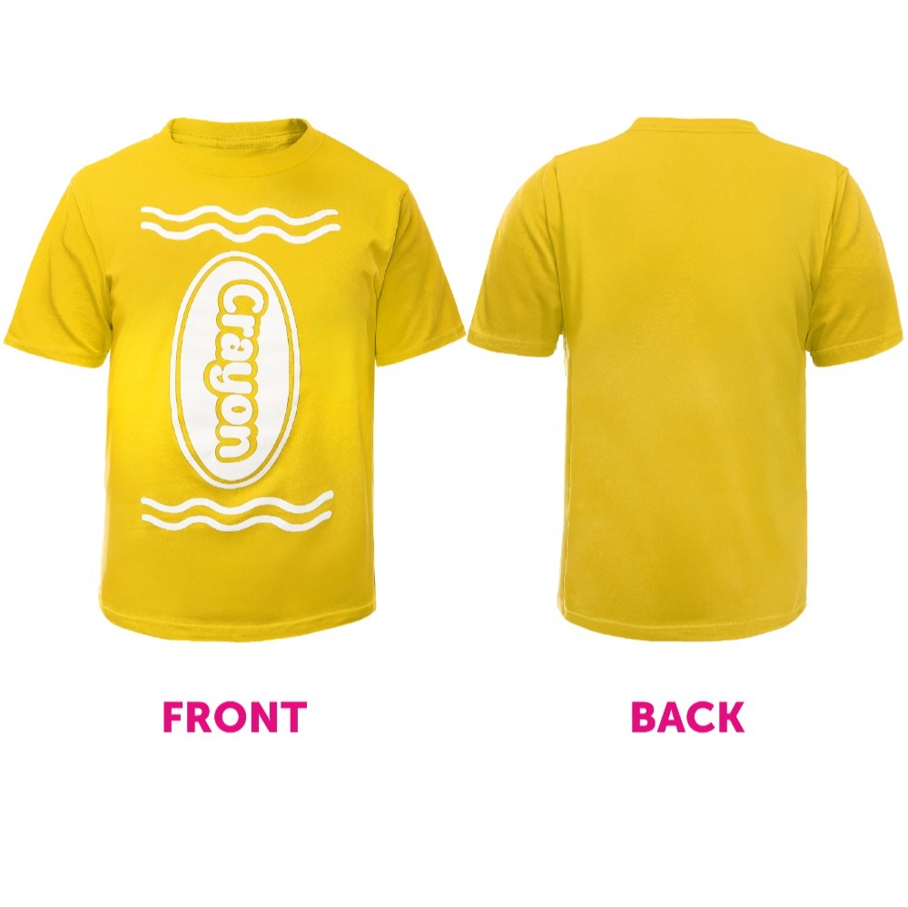 Boy's Yellow Crayon T-Shirt – Fun Kids Costume Top for Parties, Dress-Up & School Events