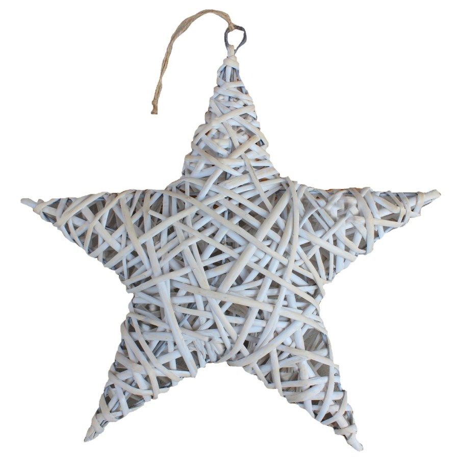 Click to view product details and reviews for White Wash Wicker Full Star Christmas Decoration.