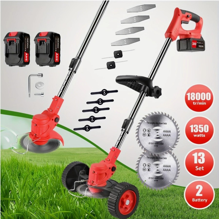 24V Cordless Strimmer & 2 Batteries