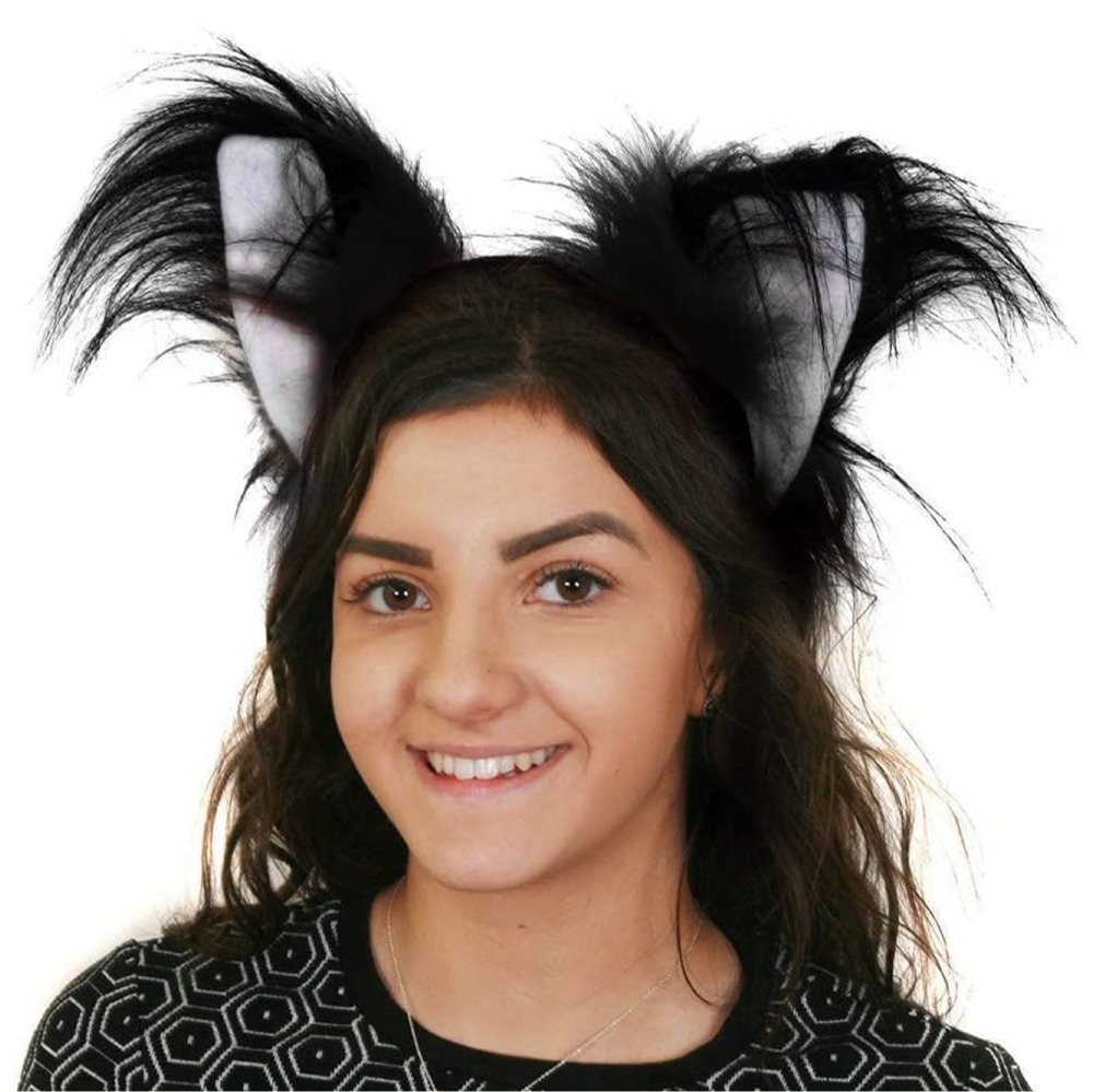 Black Cat Set - Ears Head Band & Tail
