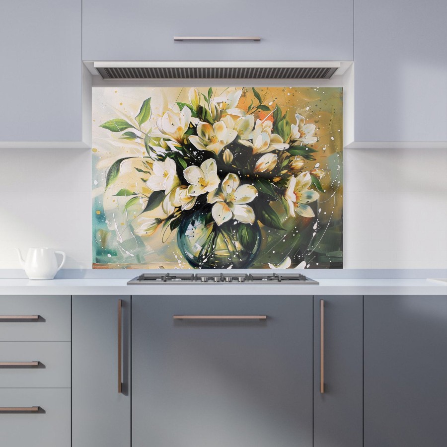 Click to view product details and reviews for Elegant Jasmine Bloom Splash Kitchen Splashback W900mm X H650mm.