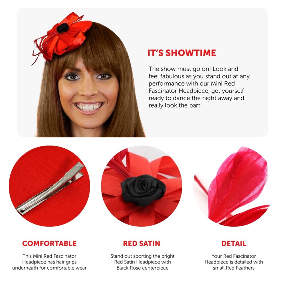 Red Fascinator Headpiece